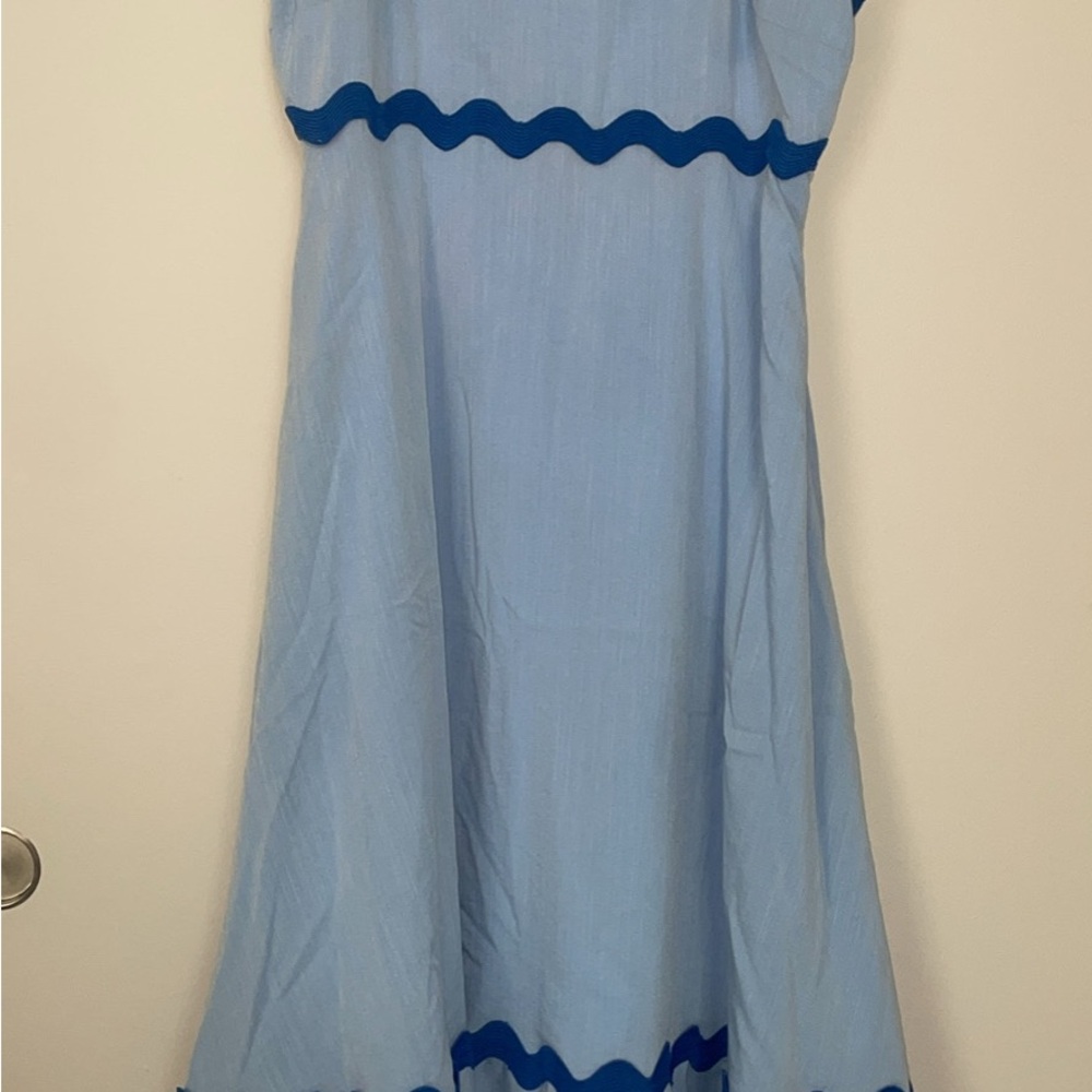 Light Blue Dress with Dark Blue Accents